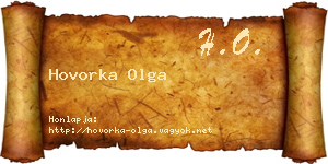 Hovorka Olga névjegykártya